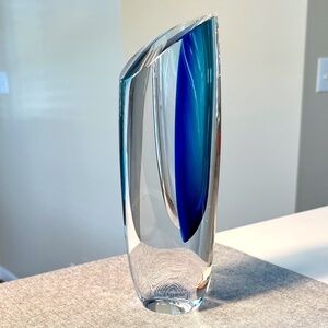 Kosta Boda Saraband crystal vase 9.25"